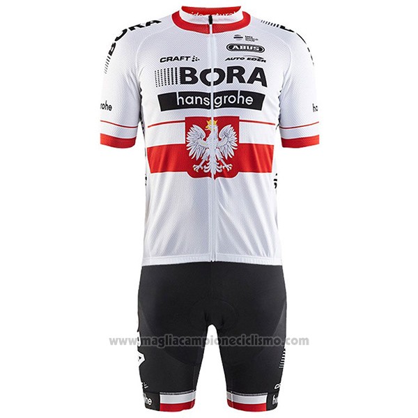 2017 Abbigliamento Ciclismo Bora Campione Polonia Manica Corta e Salopette
